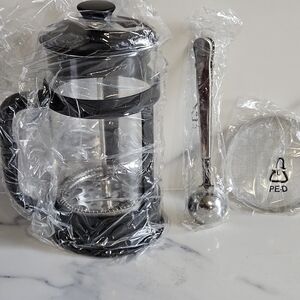 NIB - Elegant Black French Press Coffee Maker Set